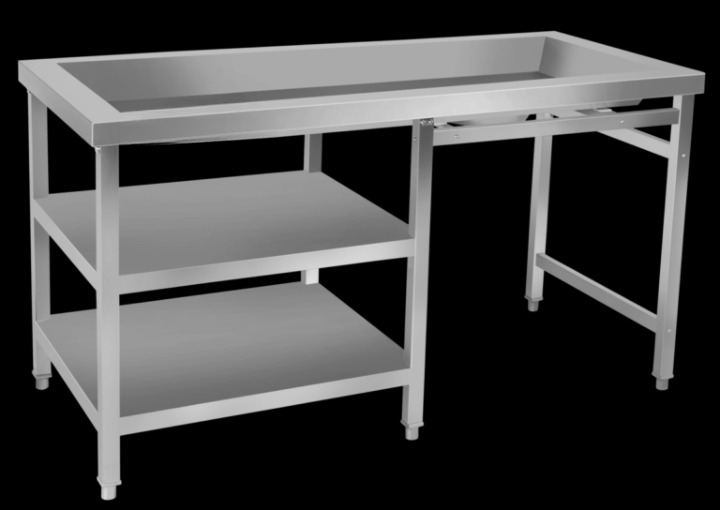 Ss Deep Dish Landing Table: 5×2.5ft