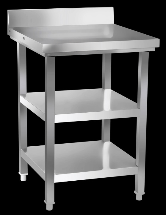 Ss Work Table With 2 U/s With Splash-back: 2ft