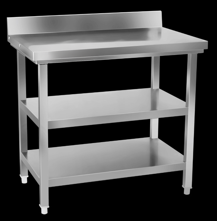 Ss Work Table With 2 U/s With Splash-back: 3ft